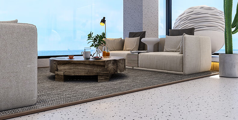 无缝水磨石漆工业风仿水磨石无机涂料墙地面一体艺术肌理漆抗划伤面漆