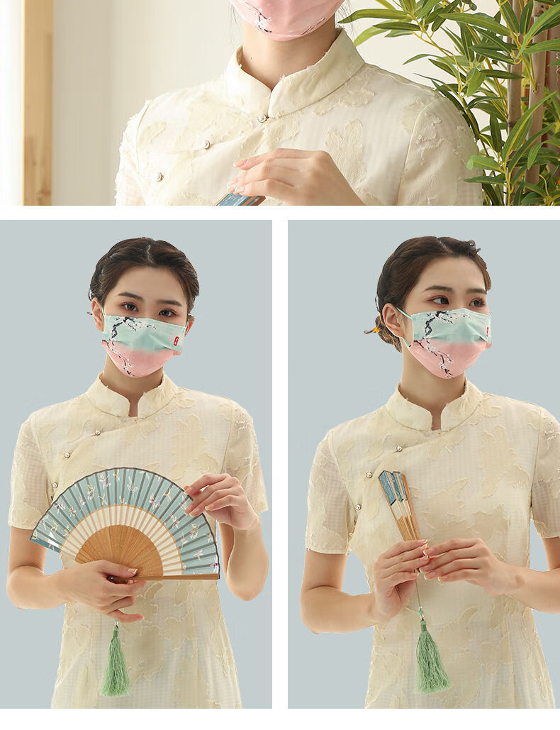 倩绣菲特色口罩中国古风口罩女个性印花汉元素国潮创意成人三层护独立