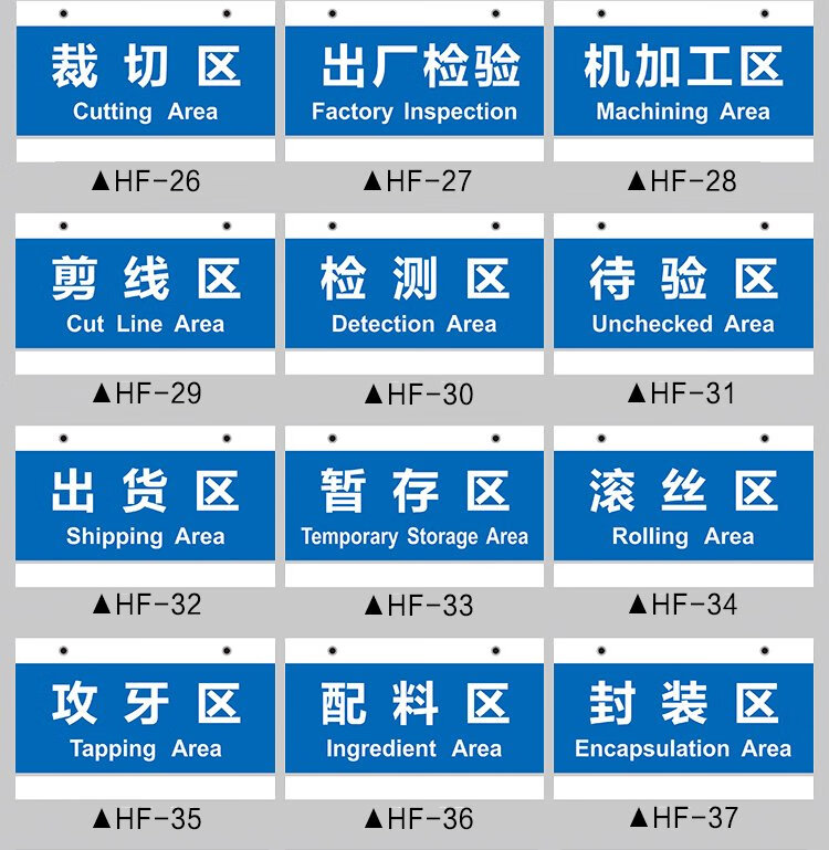 工厂生产车间仓库公司分区标识牌区域划分指示牌吊牌挂牌库房悬挂