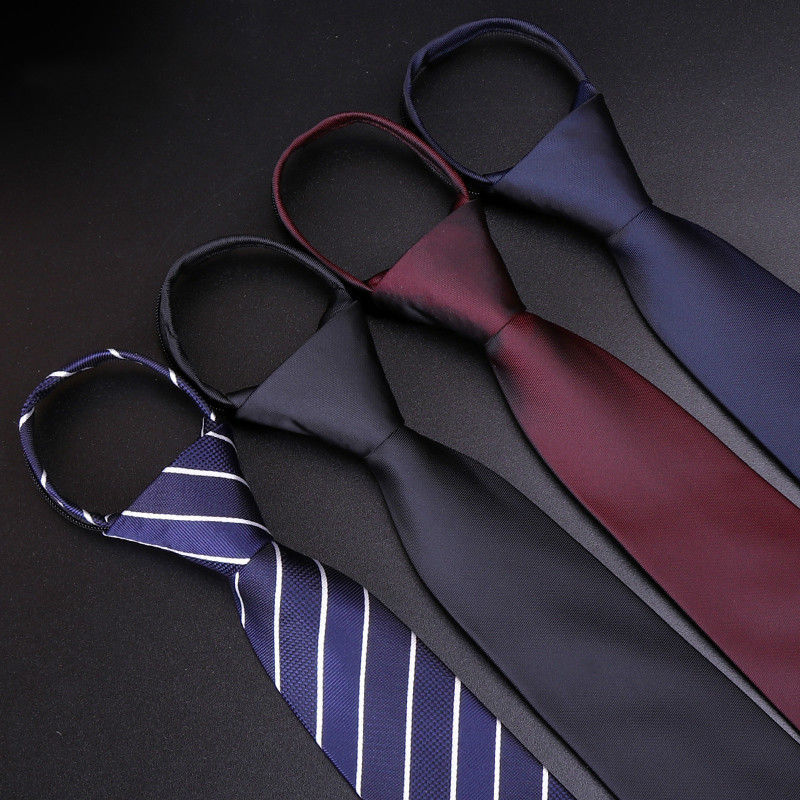 懒人领带男士正装拉链式窄版韩版新郎结婚学生上班职业免打易拉得w501