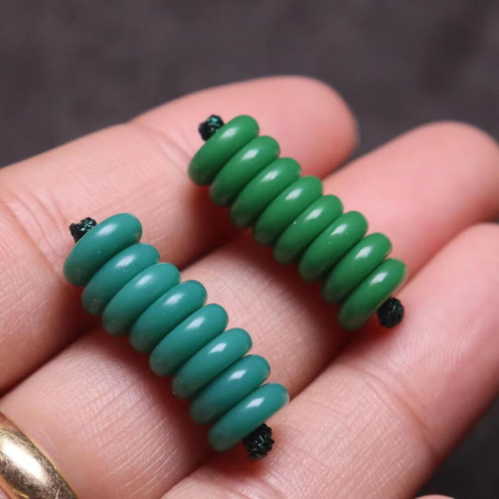 凌盛雪巴琉璃果冻料绿松色隔片隔珠菩提佛珠手串108长串diy文玩配饰件