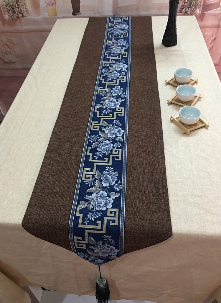茶布长条形长条宴会茶桌布长条形茶台中长款布置茶布茶艺桌棉麻布艺桌