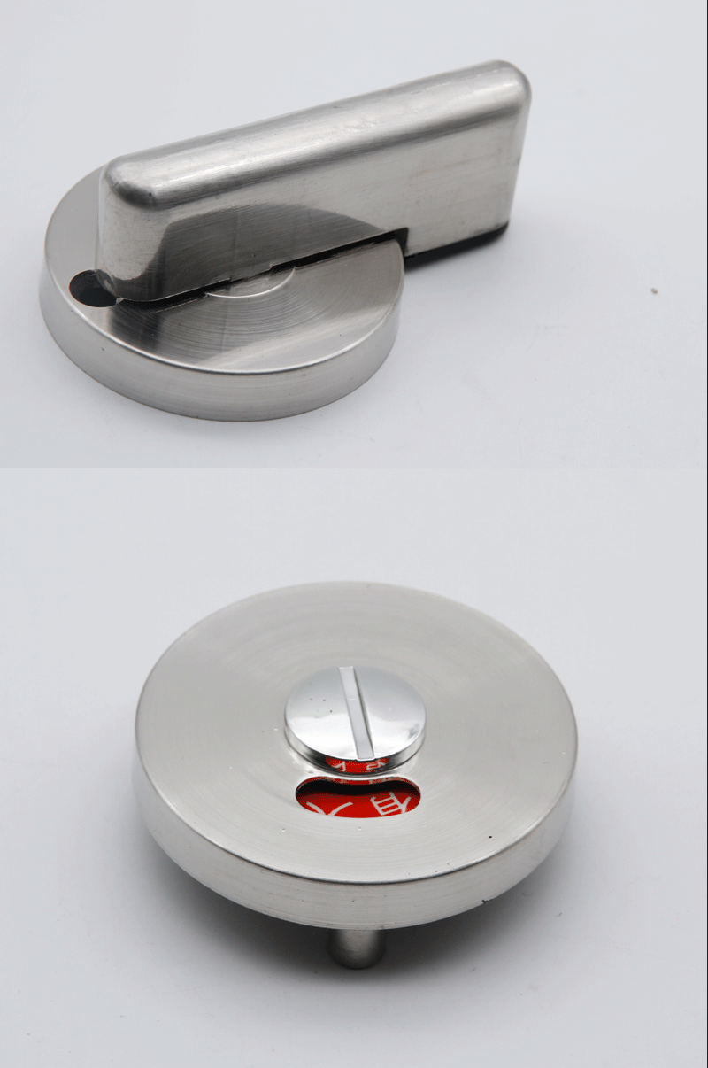 公共卫生间隔断配件304不锈钢加厚有无人指示锁厕所隔断门锁 锁扣