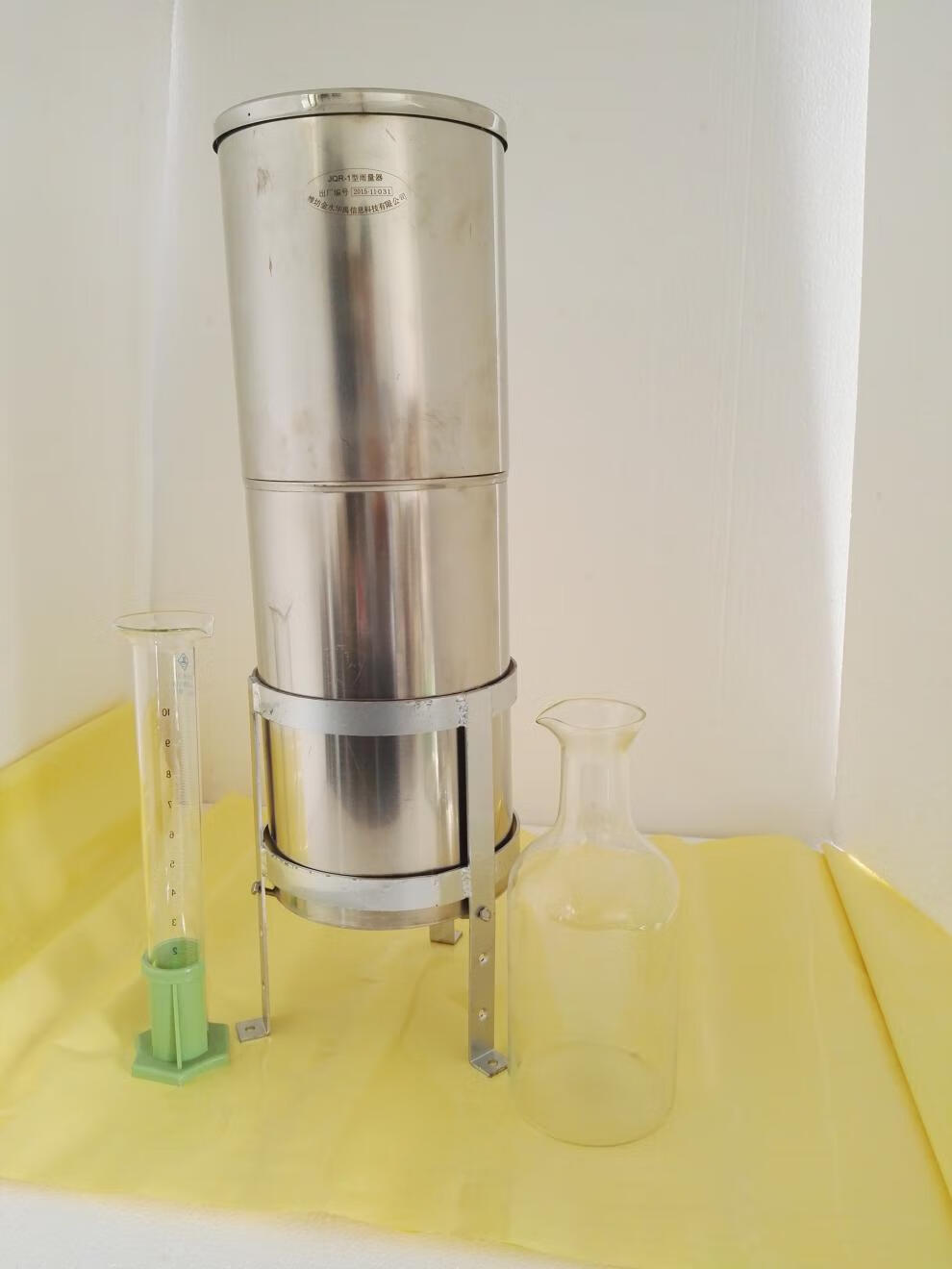 量雨杯雨量筒jqr1不锈钢人工雨量器雨量杯雨量计华禹国标玻璃量雨杯一