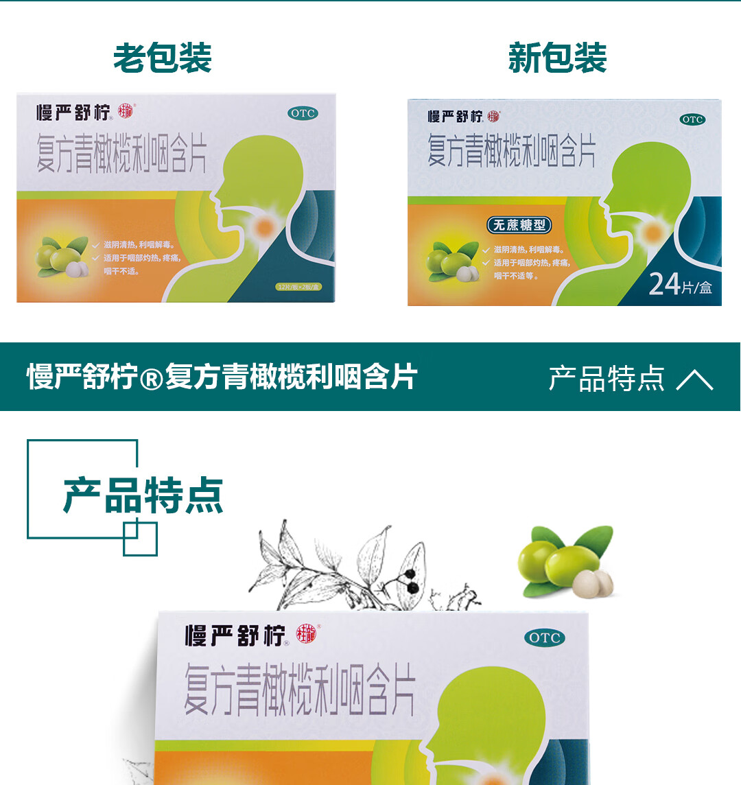 慢严舒柠 复方青橄榄利咽含片 24片 标准装