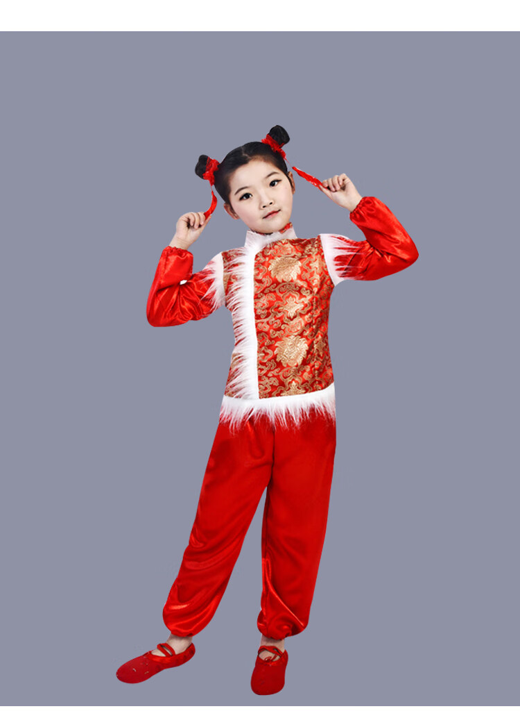 幼儿园元旦演出服儿童拜年服男童喜庆表演服舞蹈服女童服新年衣服