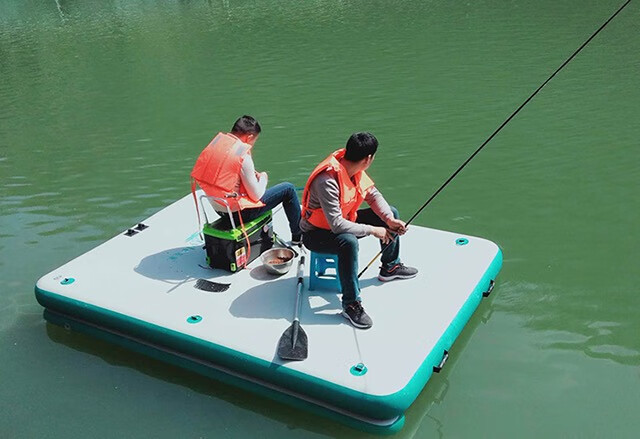 充气浮台魔毯钓鱼平台船游艇浮式漂浮钓台水上路亚船船外机岩立15米12