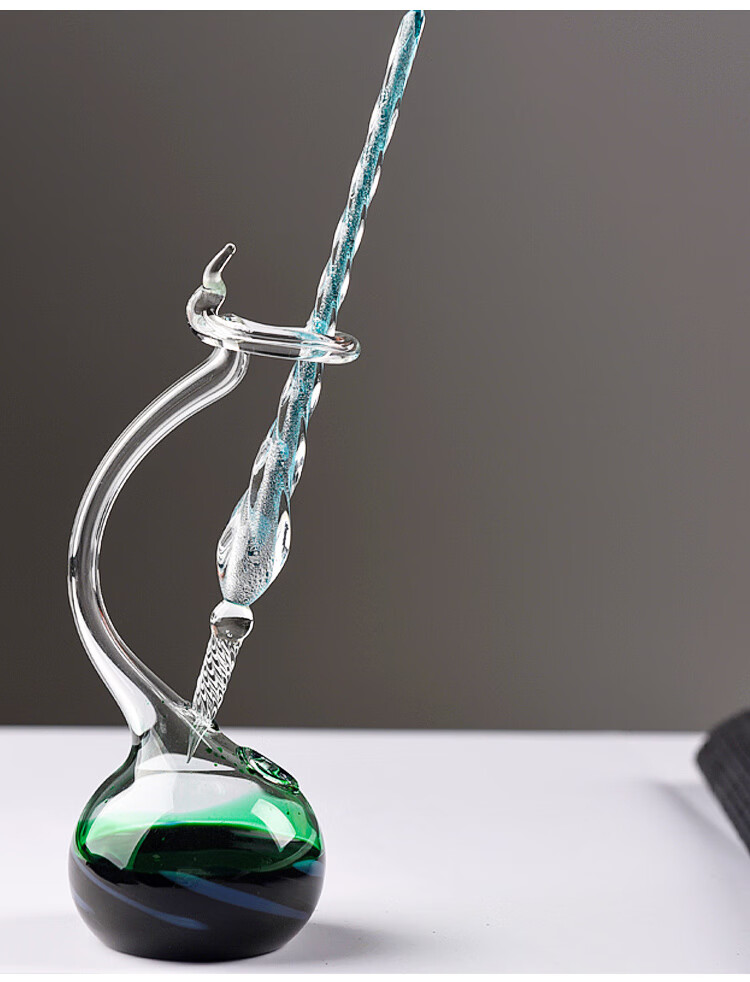 ins抖音同款玻璃笔彩色墨水蘸水签字笔漫画试色笔玻璃沾水笔笔搁笔架