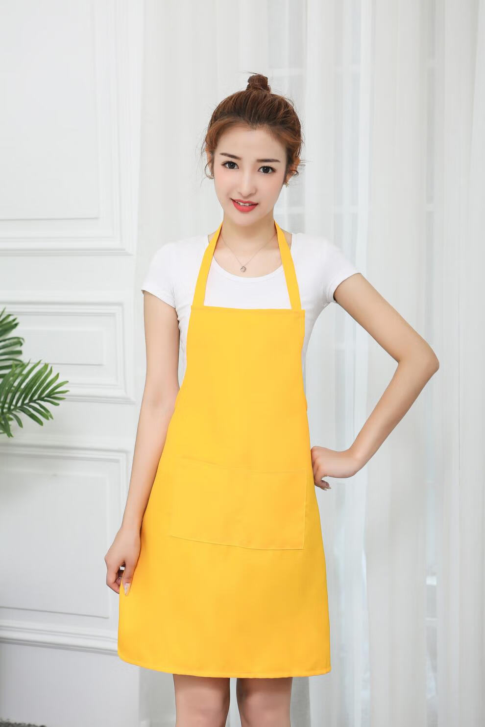 碧冰工作服围裙定印图案logo超市水果店网咖服务员厨师奶茶店挂脖围裙