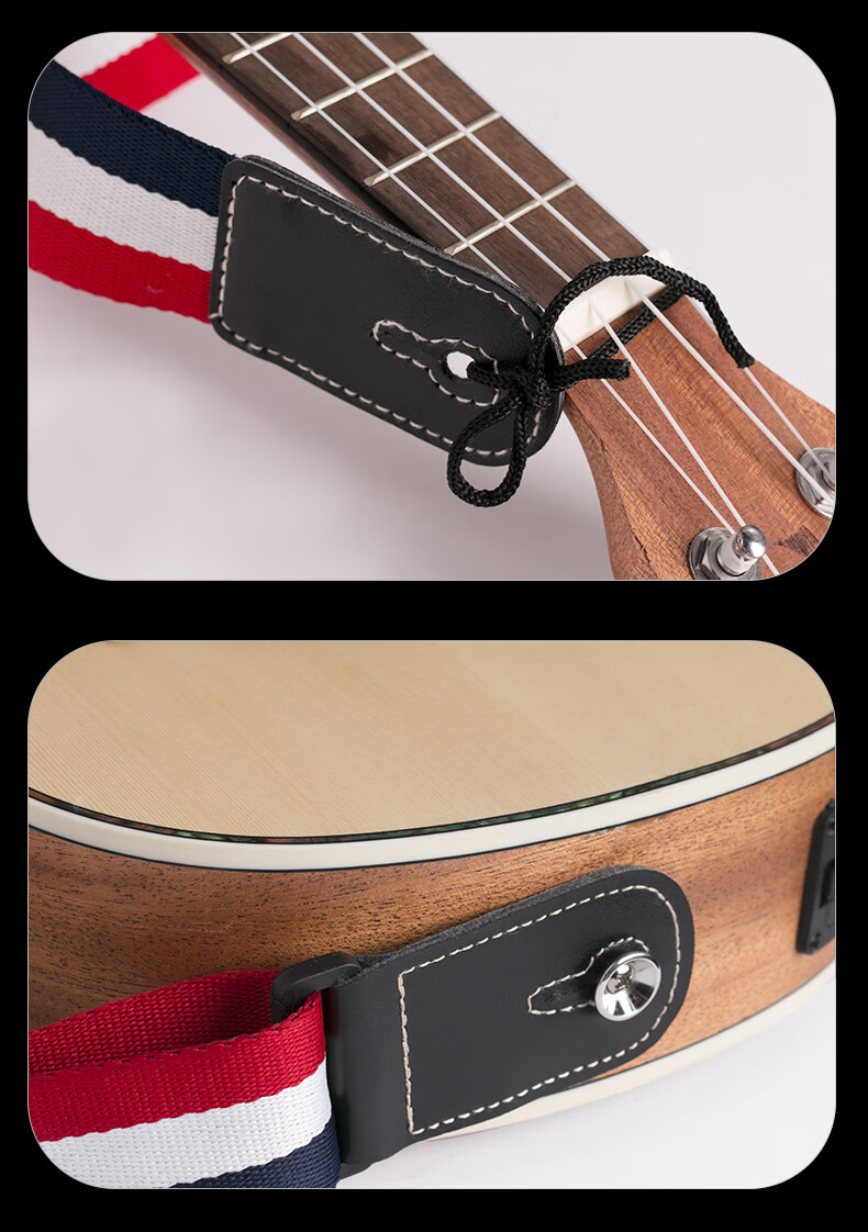 尤克里里背带免打孔儿童乌克丽丽背带挂脖斜跨带尾钉小吉他肩带挂扣款