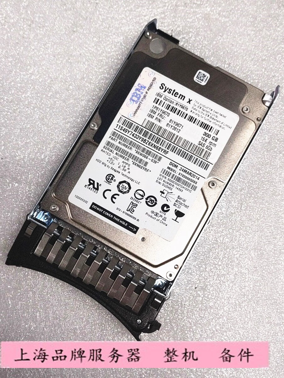 ibm 服务器硬盘 300g 15k sas 2.5 6gb 81y9671 81y3812 81y