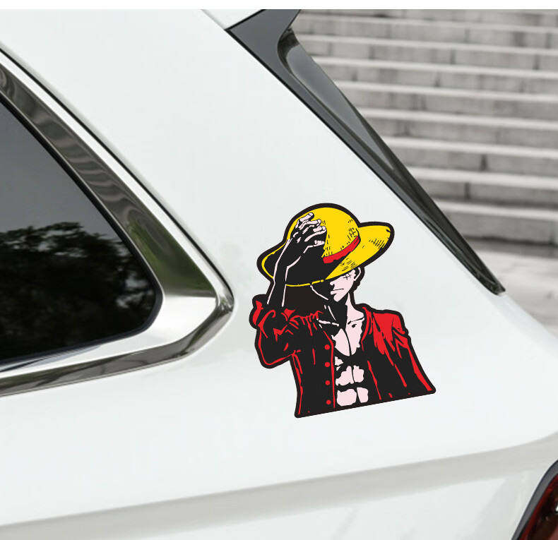 车贴划痕遮挡大面积磁性海贼王车贴磁吸动漫贴纸草帽索隆路飞漫画磁贴