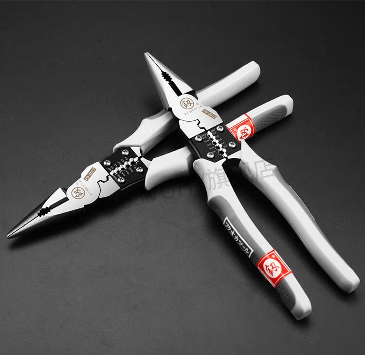 日本福冈尖嘴钳多功能 多功能尖嘴钳工业级钢丝钳电工专用剥线老虎钳