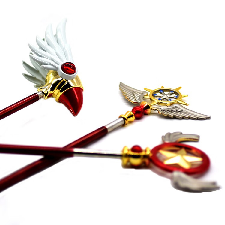 班奇盾 百变小樱魔法棒星之杖手杖摆件伸缩模型饰品 动漫道具 c款粉色