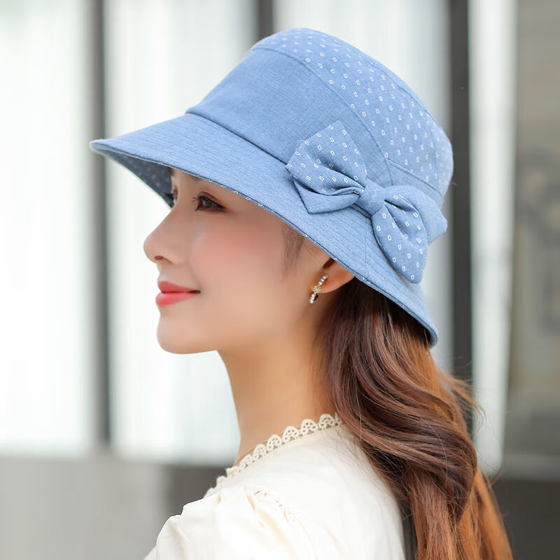 夏凉帽 女士中老年人帽子女时尚盆帽渔夫帽时尚老人奶奶薄款遮阳帽