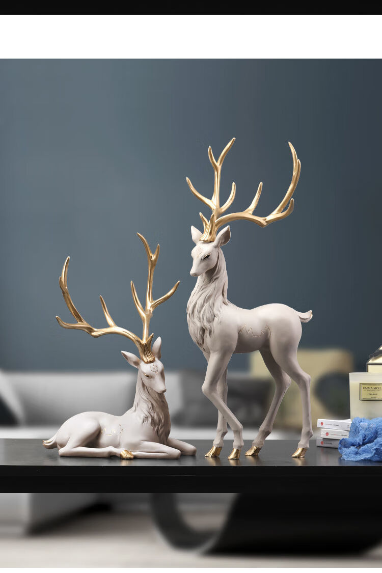 精选北欧轻奢客厅电视柜桌面摆件创意鹿玄关酒柜家居装饰品工艺品摆设