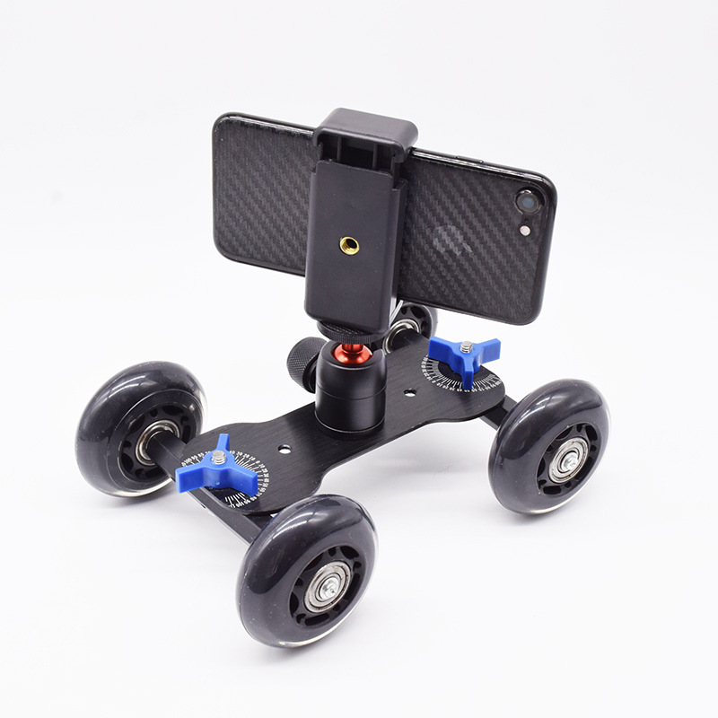 摄影小推车手机单反通用桌面静音滑轨小车轨道车道具套装定制款红色