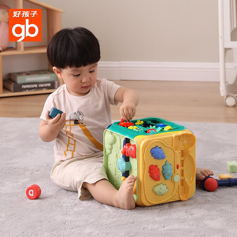 好孩子（gb）宝宝手拍鼓 0-3岁婴幼儿益智玩具音乐鼓儿童玩具手鼓 多面音乐鼓