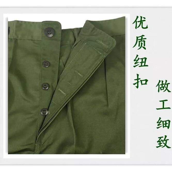 军绿中山装男中老年爸爸套装老式中山服老年人衣服老人爷爷 装军绿色