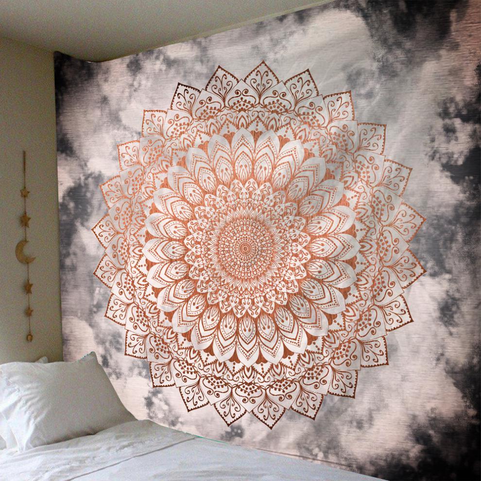 澜布坊粉色曼陀罗挂毯印度壁挂装饰民族风家居波西米亚挂布墙毯21150x