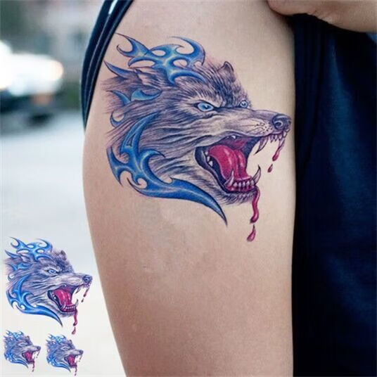 元族新品社会花臂纹身贴新款社会花臂半臂防水男女大图逼真刺青贴纹身