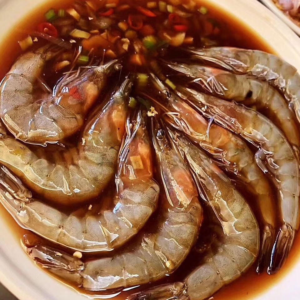 黎麦跃堡生呛大虾腌虾酱大虾新鲜对虾新鲜白虾 顺丰空运 一罐夹馅虾一