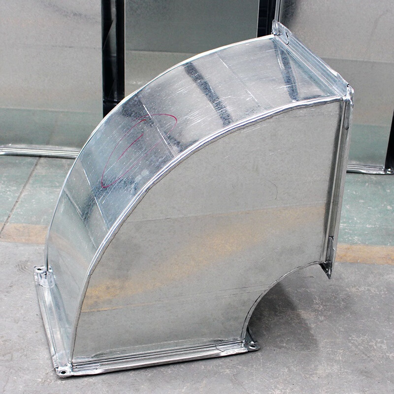 定制镀锌共板方形90度弯头白铁皮通风管道弯头工业风机出风口转接200