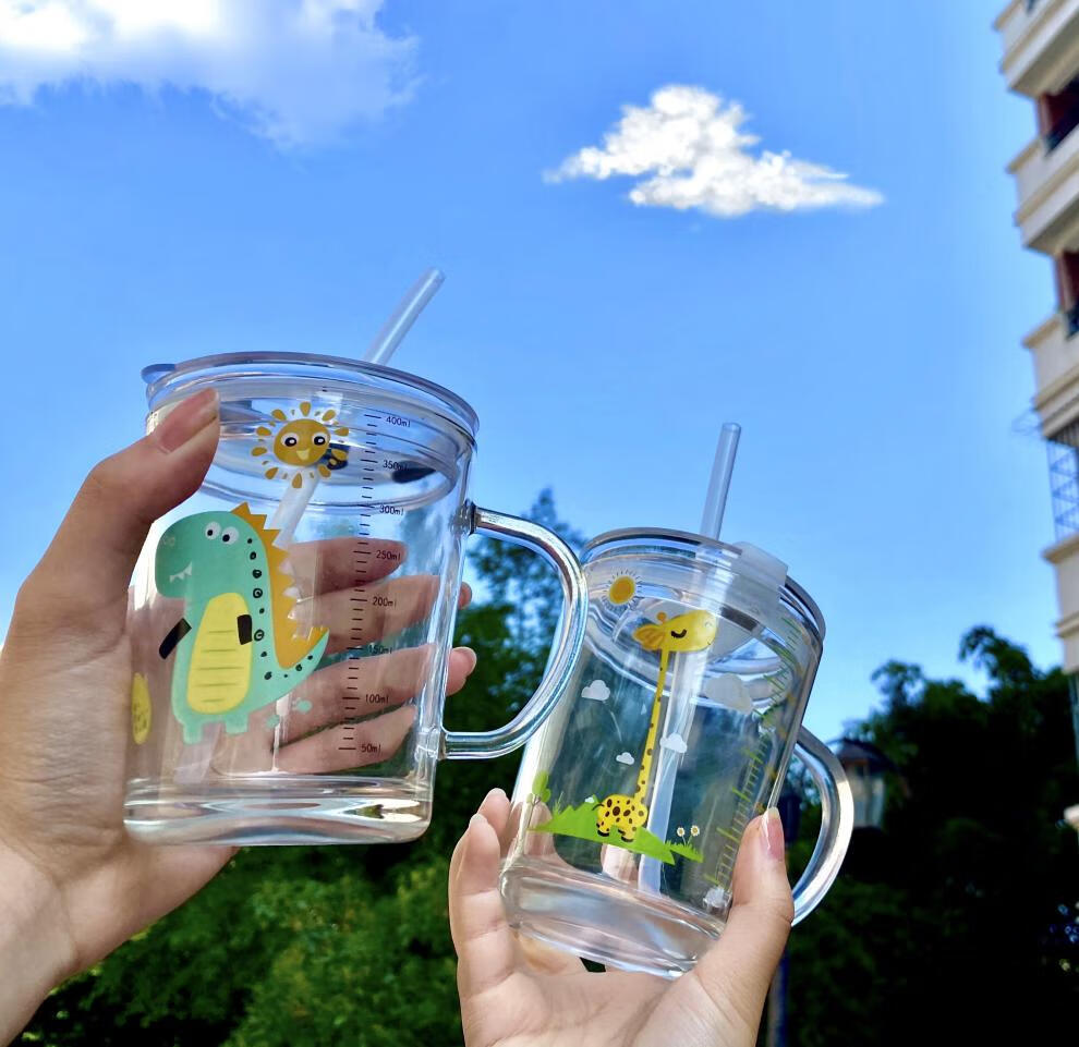 鸡公杯公鸡杯柠檬杯子彩色玻璃杯吸管杯奶茶杯饮料杯水杯网红杯渐变色