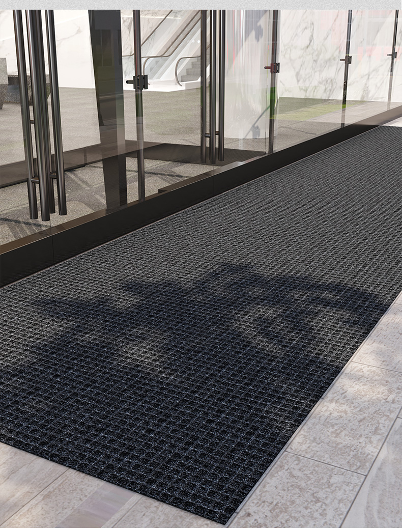 大面积脚垫酒店大门室外防滑商用地垫灰色七条纹地垫6090cm久踩不塌