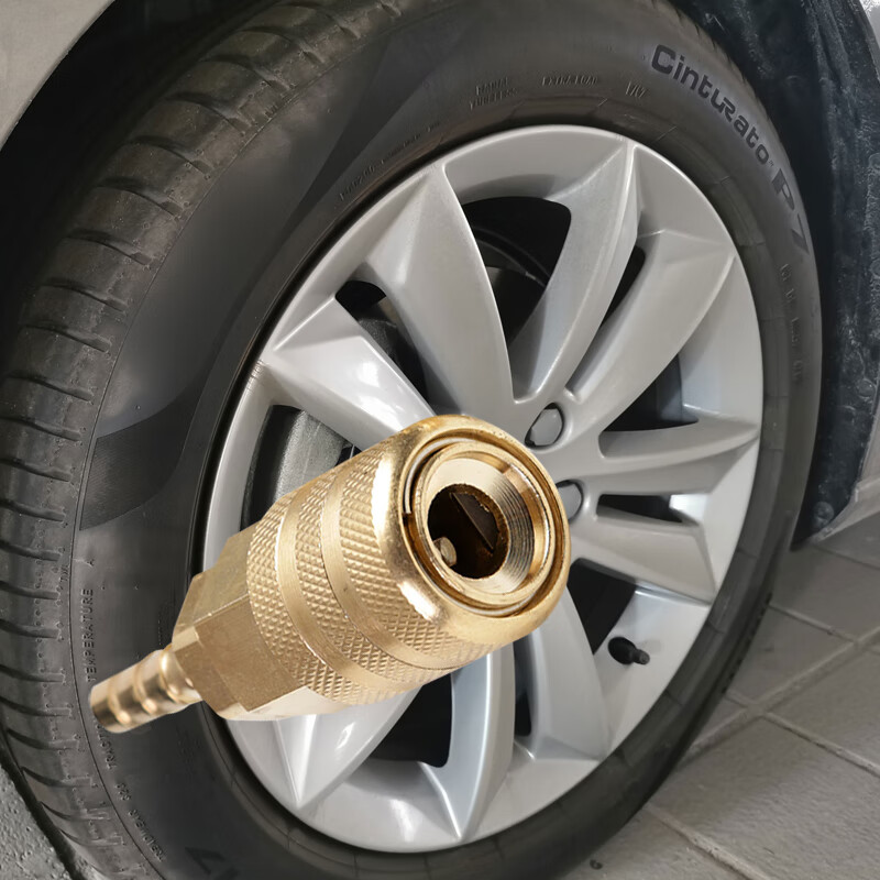 轮胎充气接头铜打气咀充气咀打气泵配件汽车自行车快速连接 轮胎嘴