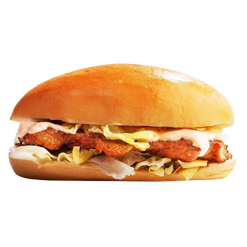 嘉顿猪扒包面包 汉堡鸡扒包胚脆皮方汉堡家用10个装50克商用 4袋40个