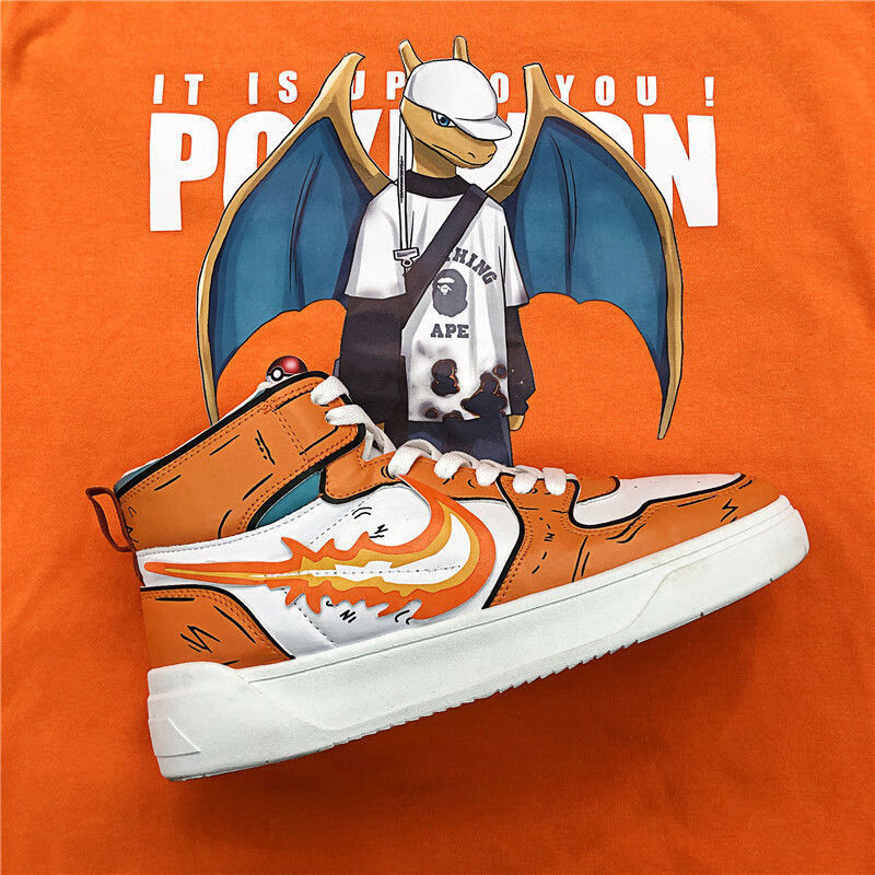 海贼王动漫联名索隆空军一号高帮板鞋男韩版休闲学生篮球鞋 皮卡丘