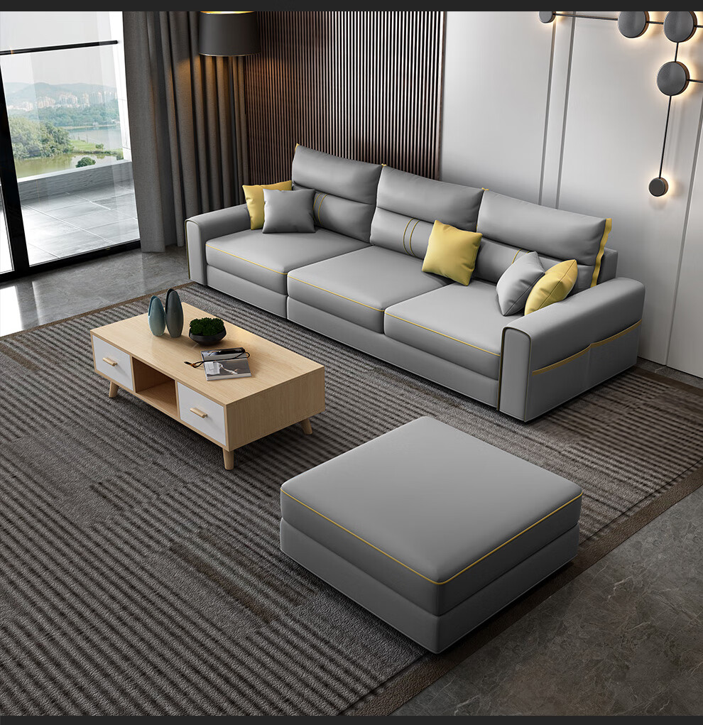 沙发组合大小户型客厅整装家具北欧现代简约乳胶科技布沙发懒人沙发