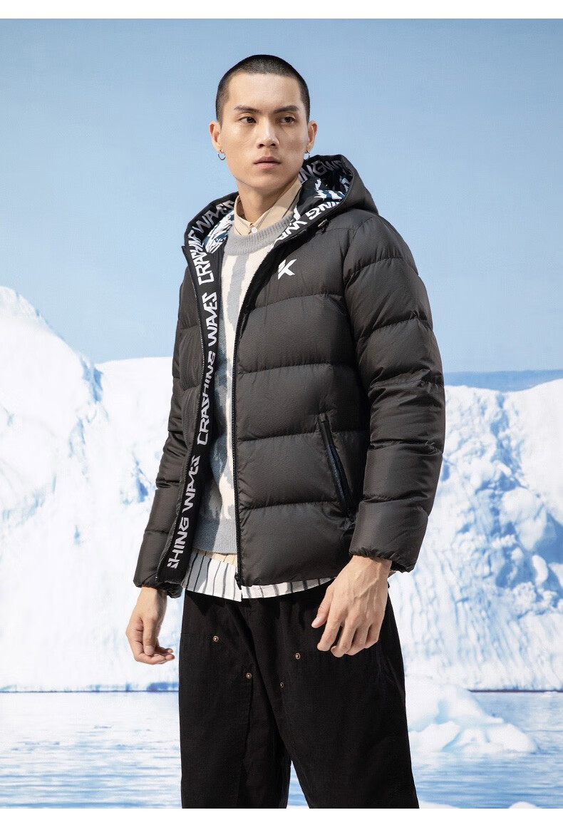 商场同款安踏连帽羽绒服男2021冬季新品汤普森kt系列加厚保暖男士短款