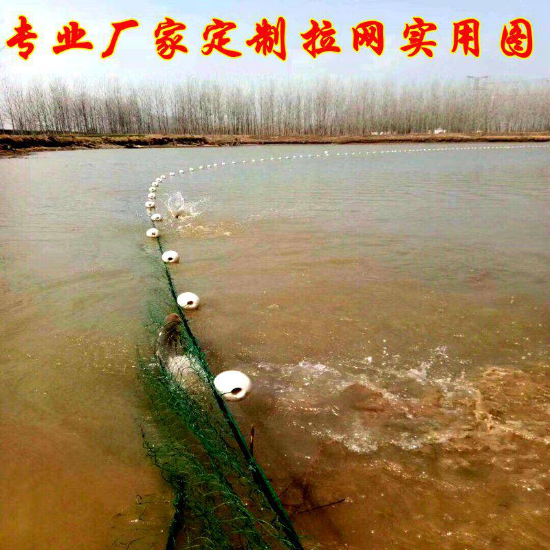 瑚桔拉网拖鱼网 定做渔网底兜拉网鱼苗拉网带兜拉鱼网拦网隔断网 230