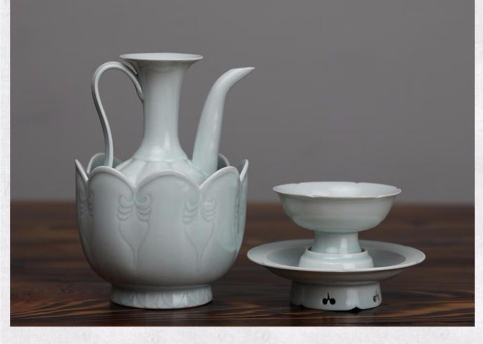 汤瓶水壶仿宋点茶小号影青手执壶汤瓶茶酒壶宋代点茶斗茶比赛培训练习