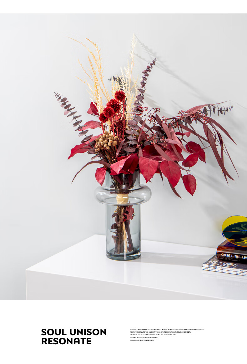 艺贝子轻奢花艺摆件假花仿真花餐桌客厅样板间软装饰品干花束摆设设计