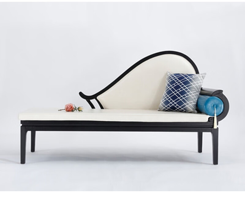 贵妃椅实木新中式现代禅意客厅沙发躺椅美人榻卧室贵妃床家具定制