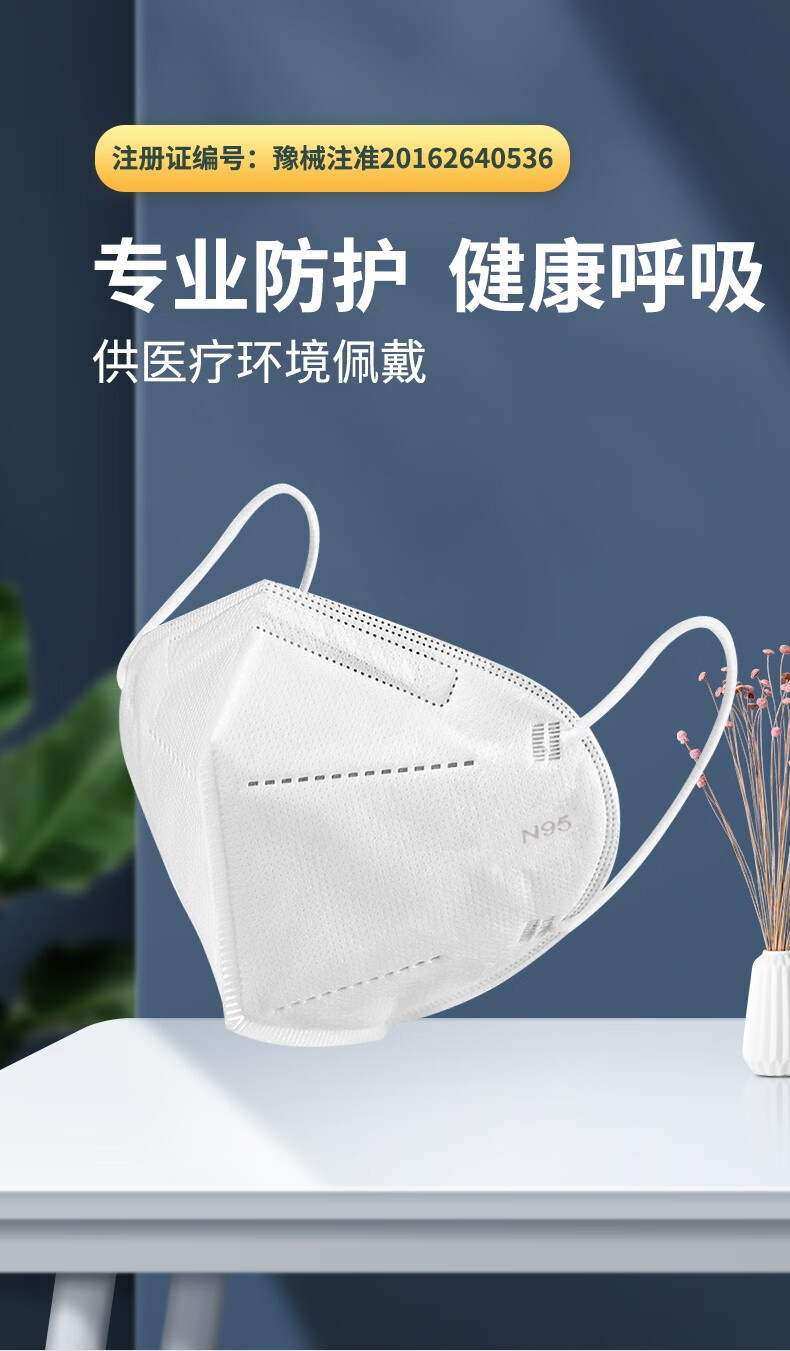 n95口罩防护口罩一次性口罩挂耳式无菌口罩 n95防护口罩20只【图片