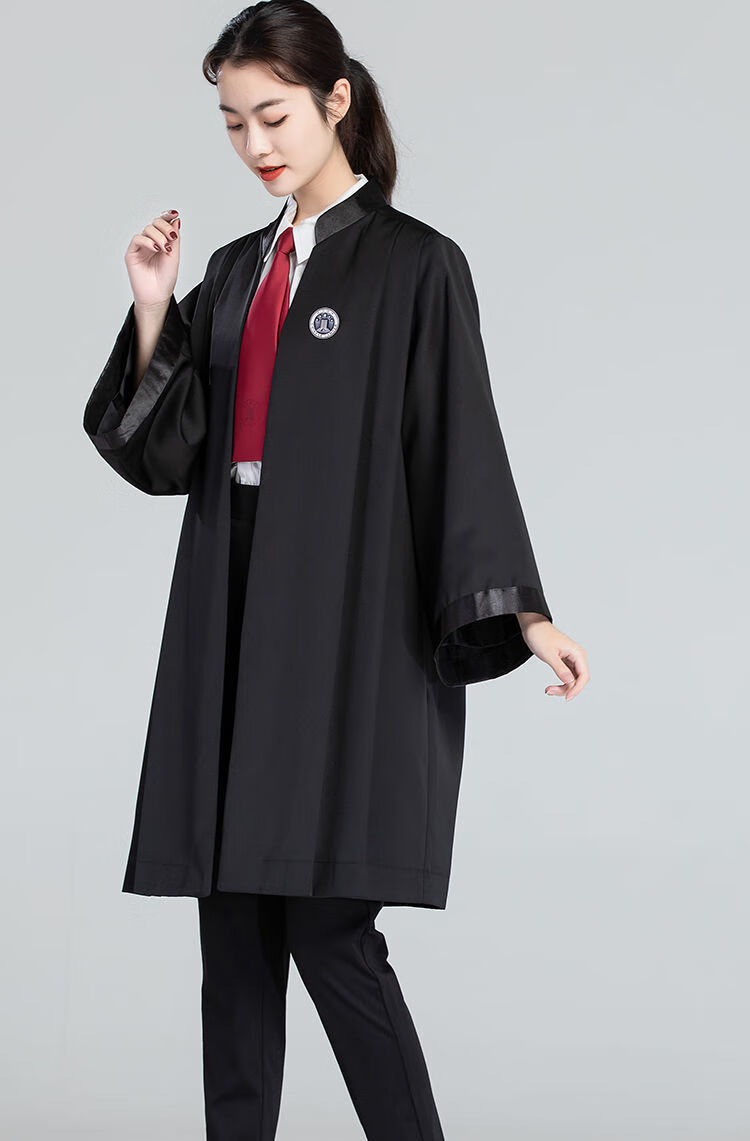 律师袍男女律协男女服新款服装律师服出庭服统一标准职业套装 黑色 四