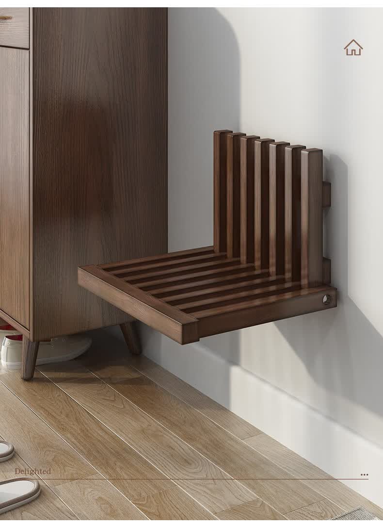 缘硕侠隐藏式壁挂墙式折叠凳玄关椅换鞋凳家用门口鞋柜穿鞋凳浴室凳