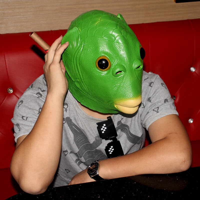 绿头鱼恐龙便便搞怪面具头套2021套可爱哈士奇狗头套抖音搞怪动物搞笑