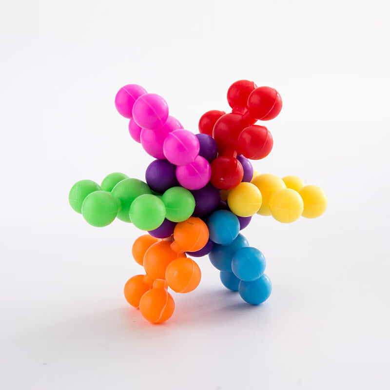 e3d旋转梅花积木立体拼插雪花片幼儿童园桌面塑料玩具早教光滑卡奇雅