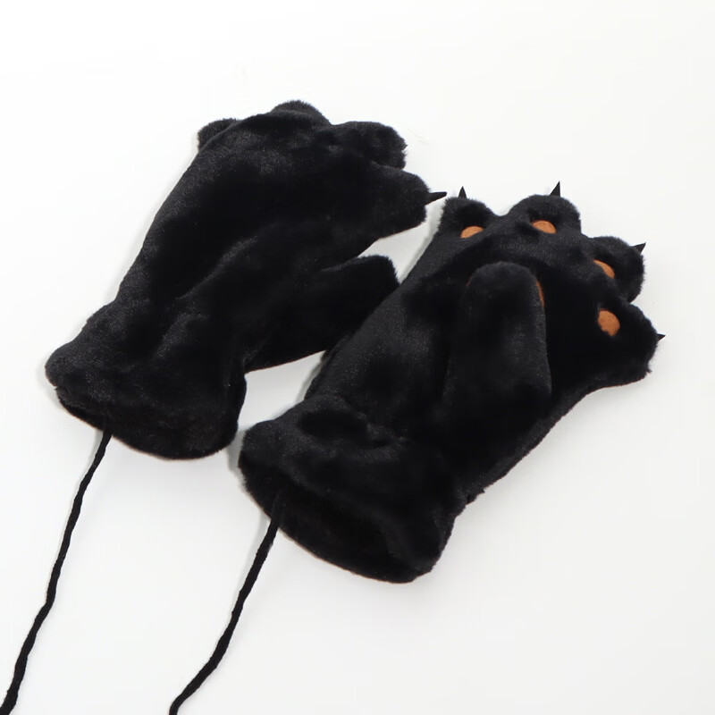 喜圣多新品熊爪手套冬儿童手套男女亲子款可爱毛绒保暖兽爪加厚学生