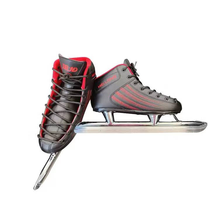 冰刀速滑黑龙 儿童男溜冰女学生大道短道加厚保暖刀滑冰 云腾红 豪华