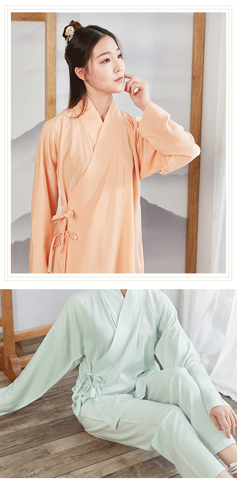 恭喜edg夺冠古装睡衣汉服中衣中裤里衣交领内搭古装传统睡衣色淮础