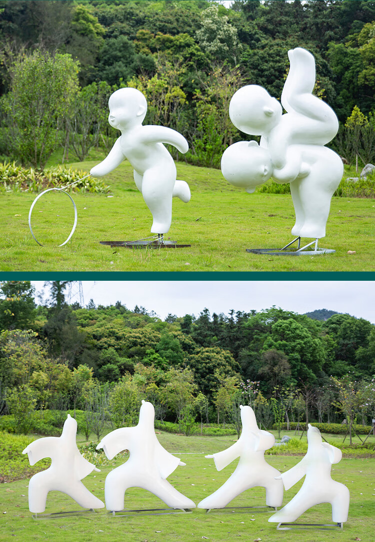 2021新款户外抽象人物玻璃钢儿童雕塑公园林景观装饰广场学校小品娃娃