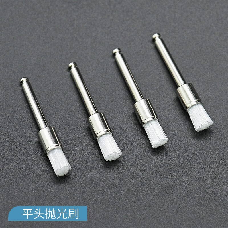 牙科口腔材料抛光刷洁牙抛光杯清洁牙齿抛光杯弯机抛光小毛刷白色抛光