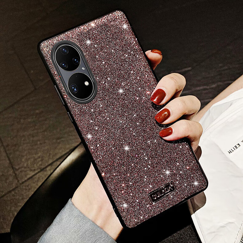 小穗 华为p50pro手机壳女神款闪粉华为华为p50保护套个性创意时尚硅胶