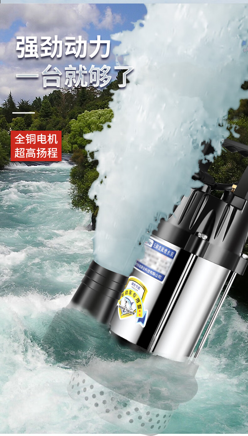 无刷直流潜水泵高扬程48v60v72伏通用电动电瓶车抽水泵抽水机 2寸款